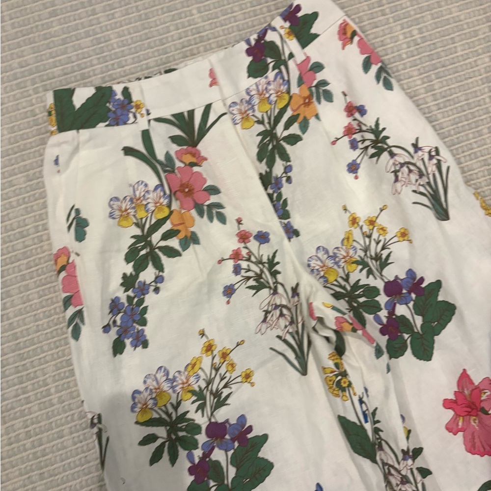 Boden linen pants NWT Kensington linen pants 8 Wide-Leg Floral current $220 - Picture 5 of 14
